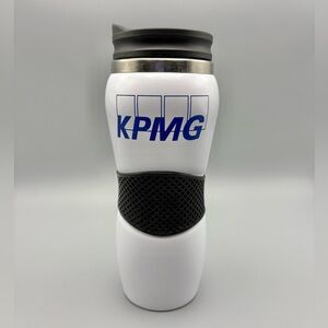 KPMG White Stainless Steel Travel Mug 14 oz Insulated Coffee Tumbler